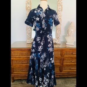 Banana Republic Blue Floral Maxi Dress